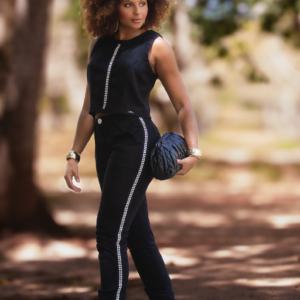 CALÇA ALFAIATARIA LINHO DET. TEXTIL